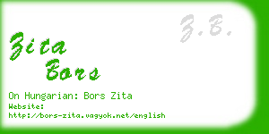 zita bors business card